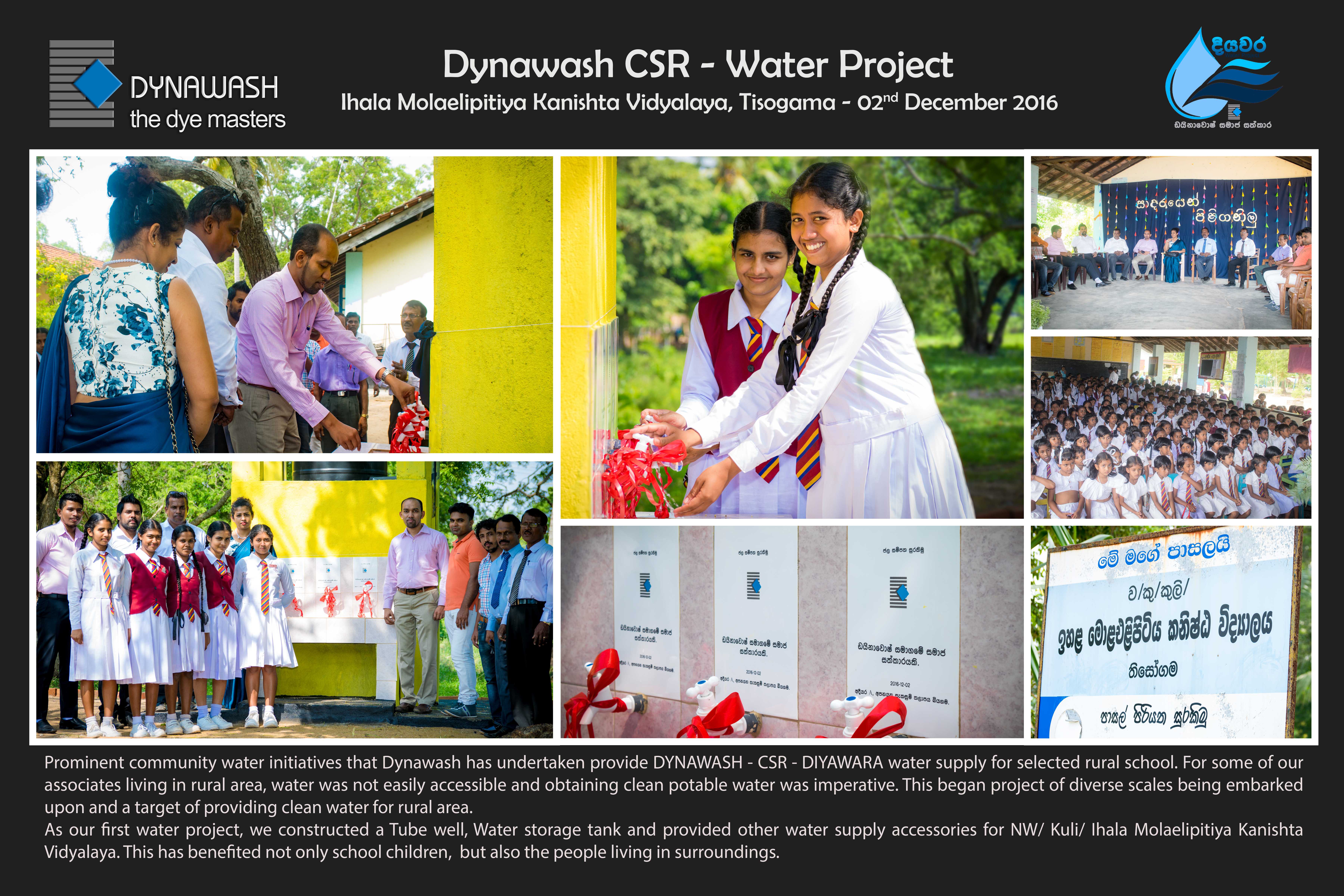 Diyawara water distribution system at Gampola Primary School, Pahala Giribawa, 2018